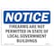 Signmission OSHA Notice Sign, 5" Height, 7" Width, NOTICE Firearms Not Permitted State Buildings Sign, Landscape OS-NS-D-57-L-15673 - alternate 1